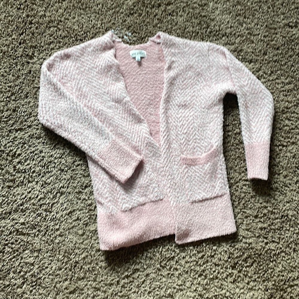 Nine 1 Eight pink and white cardigan